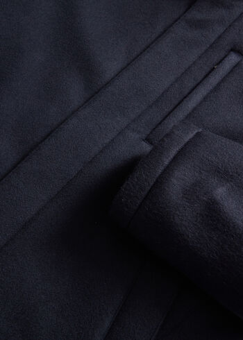 Paul Stuart Cashmere Coat with Faux Fur Collar