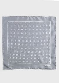 Paul Stuart Silk Twill Dot Print Pocket Square, thumbnail 2