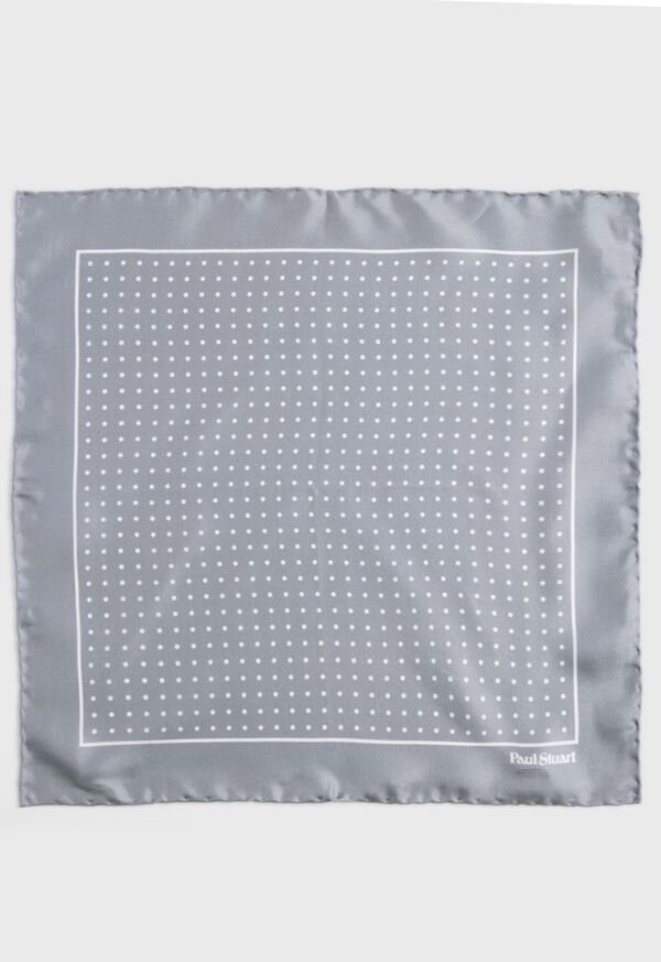 Paul Stuart Silk Twill Dot Print Pocket Square, image 2