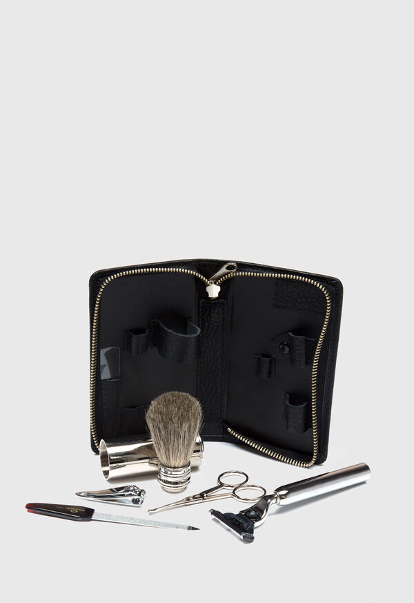 Paul Stuart Deerskin Leather Travel Shaving Kit, image 4