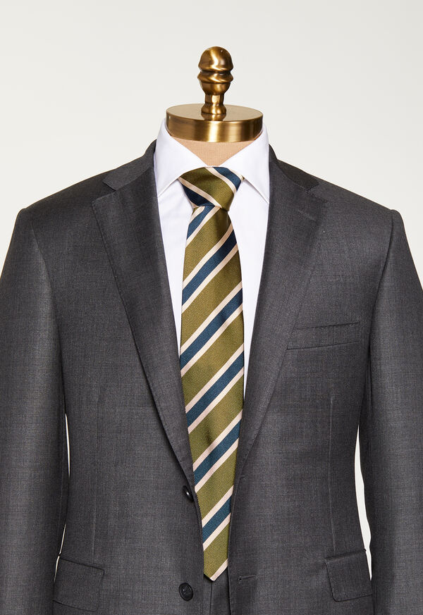 Paul Stuart Three Color Wide Stripe Tie, image 3