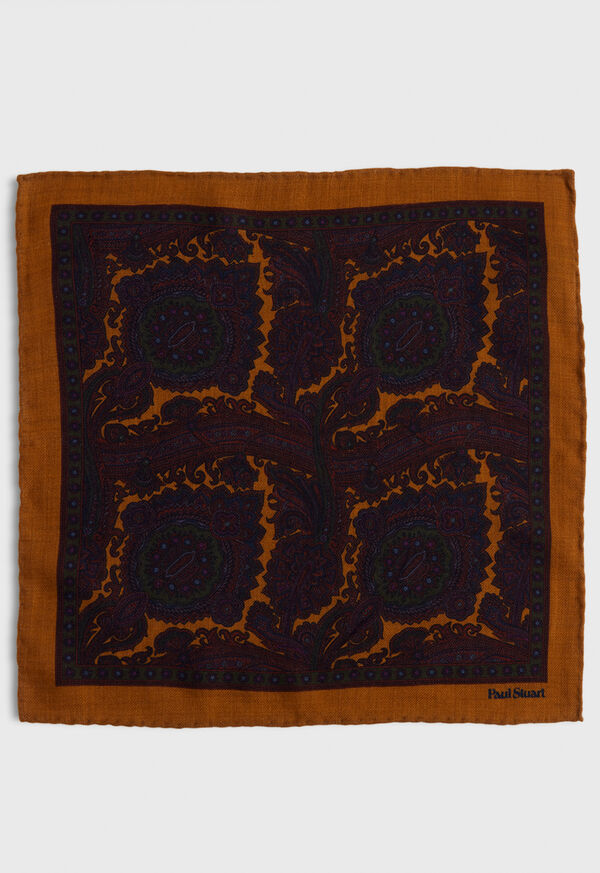 Paul Stuart Wool Paisley Pocket Square, image 2