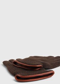 Paul Stuart Cashmere Ribbed Glove with Leather Trim Cuff, thumbnail 2