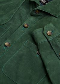 Paul Stuart Solid Green Suede Shirt, thumbnail 2