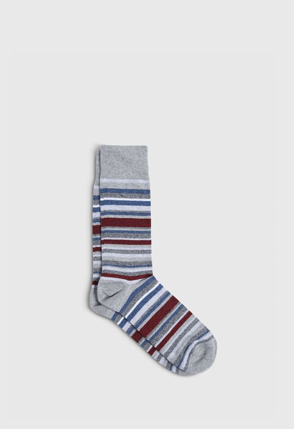 Paul Stuart Melange Fine Stripe Crew Sock, image 1