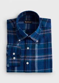 Paul Stuart Linen Madras Shirt, thumbnail 1