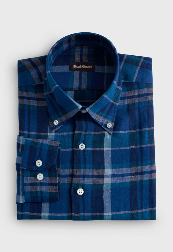 Paul Stuart Linen Madras Shirt, image 1