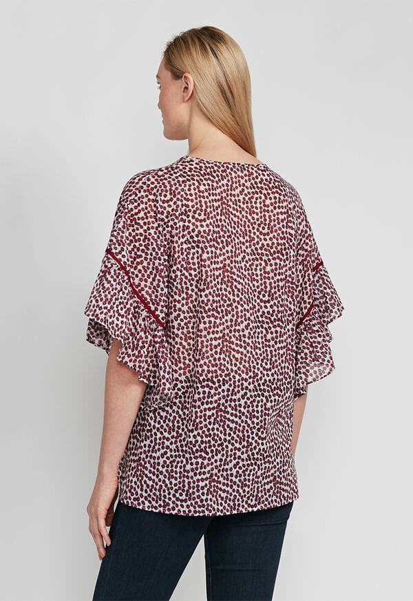 Paul Stuart Butterfly Sleeve Floral Blouse, image 2