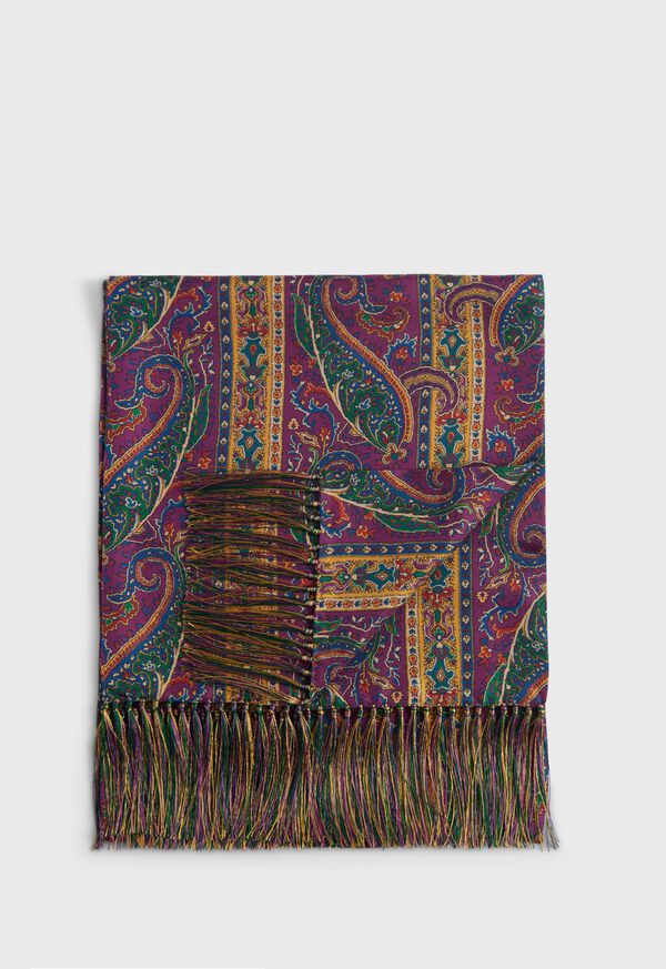 Paul Stuart Silk Paisley Print Scarf, image 1