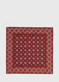 Paul Stuart Reversible Large Print Medallion Pocket Square, thumbnail 3