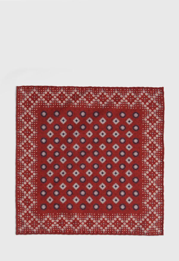 Paul Stuart Reversible Large Print Medallion Pocket Square, image 3