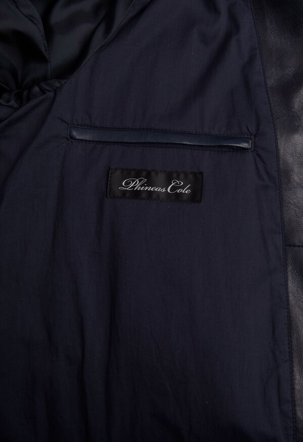 Paul Stuart Leather Riding Jacket with Stripe, image 3