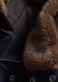 Paul Stuart Cashmere Coat with Faux Fur Collar, thumbnail 5