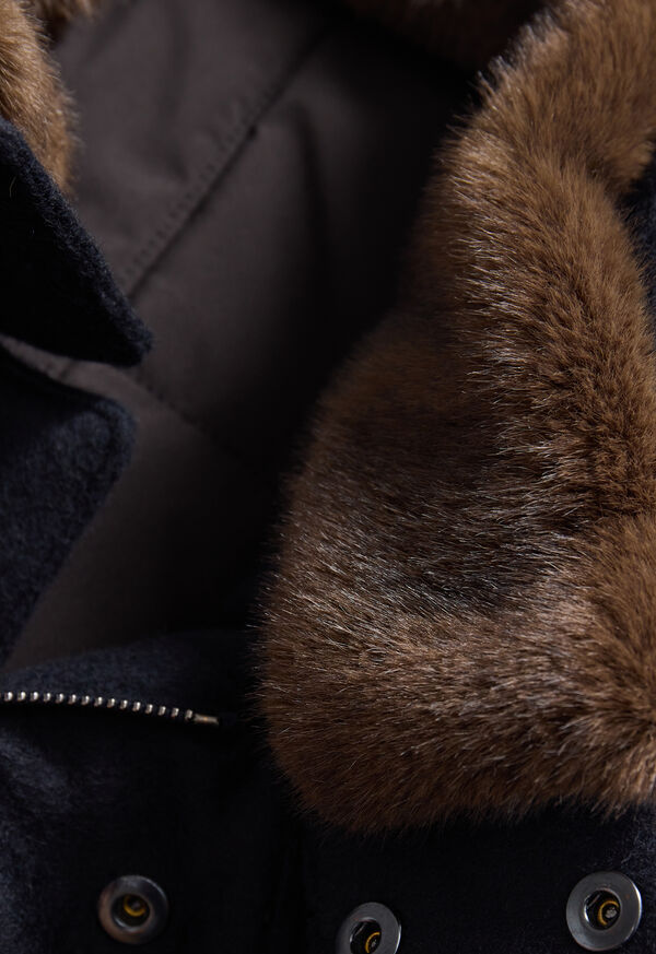 Paul Stuart Cashmere Coat with Faux Fur Collar, image 5