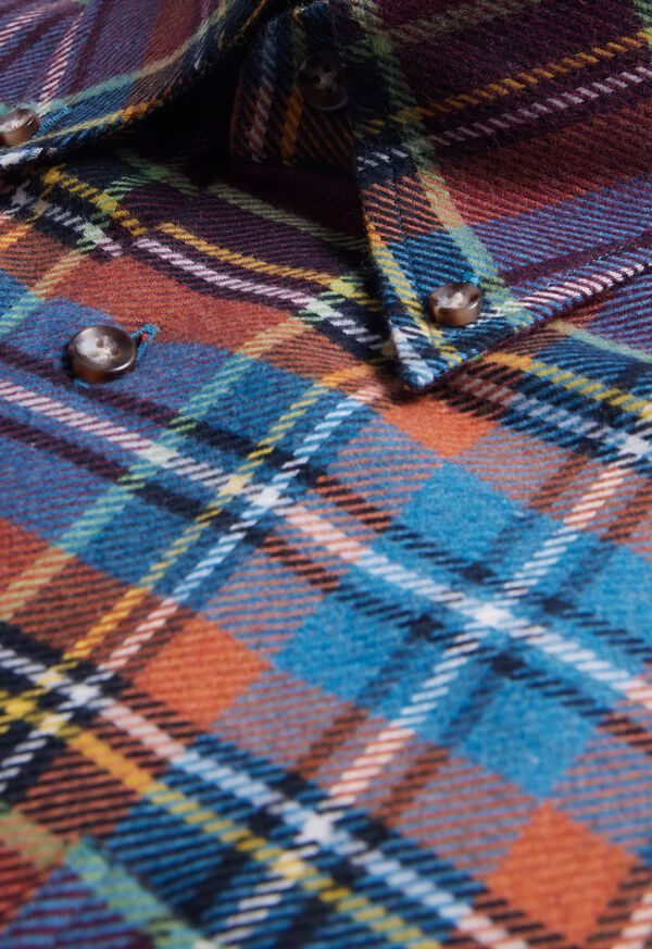 Paul Stuart Flannel Plaid Sport Shirt, image 2