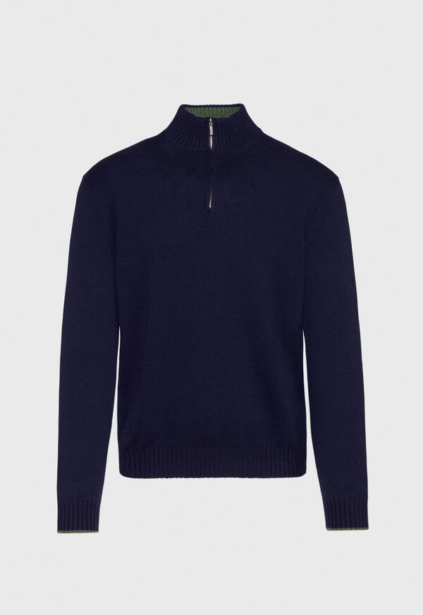 Paul Stuart Cashmere Quarter Zip Mock Neck Sweater, image 1