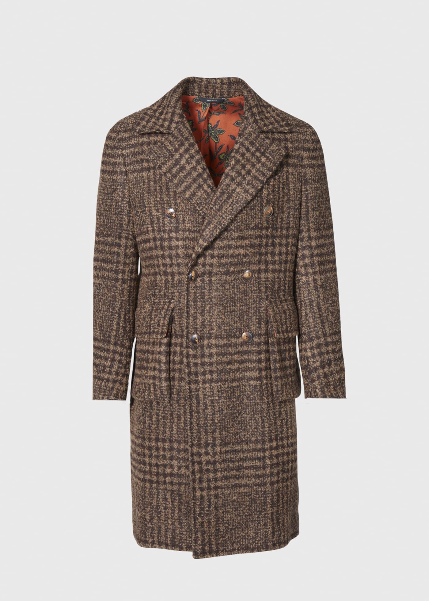 Mens checkered overcoat top