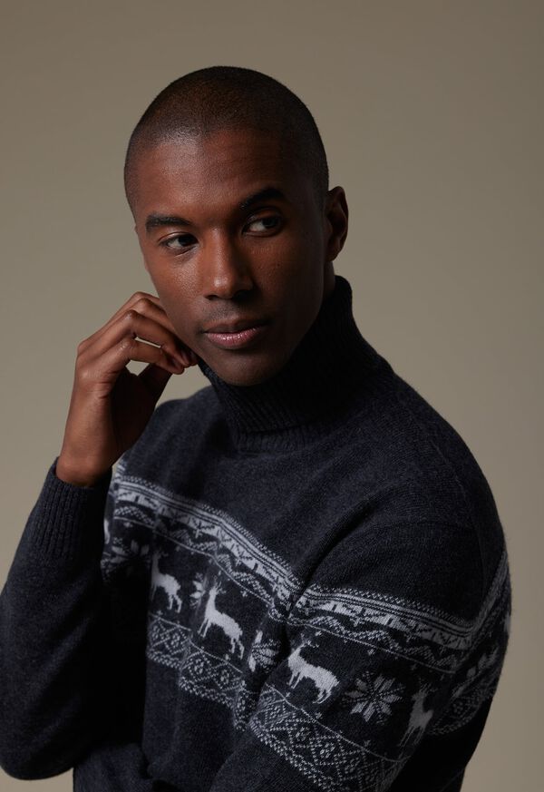 Paul Stuart Reindeer & Snowflake Turtleneck, image 3
