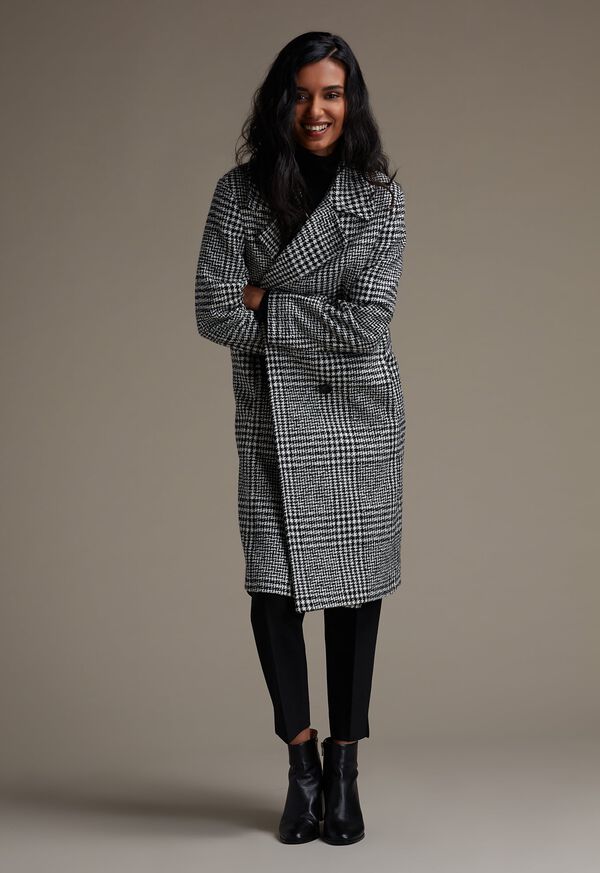 Women's Double-Breasted Plaid Coat