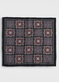 Paul Stuart Large Printed Medallion Pocket Square, thumbnail 2
