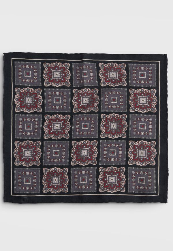 Paul Stuart Large Printed Medallion Pocket Square, image 2