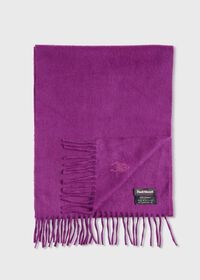 Paul Stuart Cashmere Solid Color Scarf with Embroidered Logo, thumbnail 1