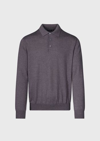 Paul Stuart Long Sleeve Merino Wool Polo Shirt
