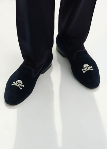Paul Stuart Tyler Velvet Skull Slip-on