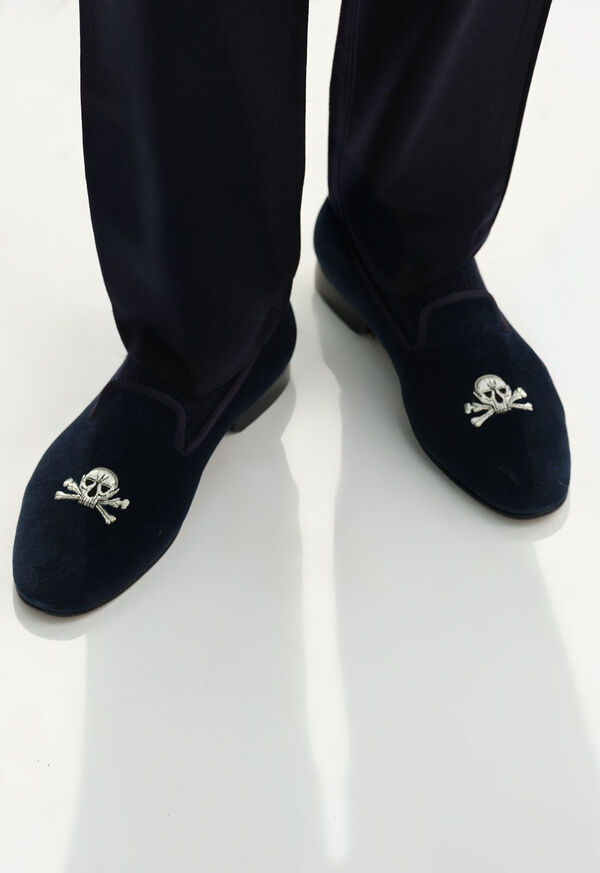 Paul Stuart Tyler Velvet Skull Slip-on, image 2