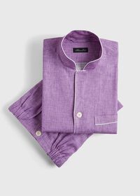 Paul Stuart Linen Stand Collar Pajama, thumbnail 1