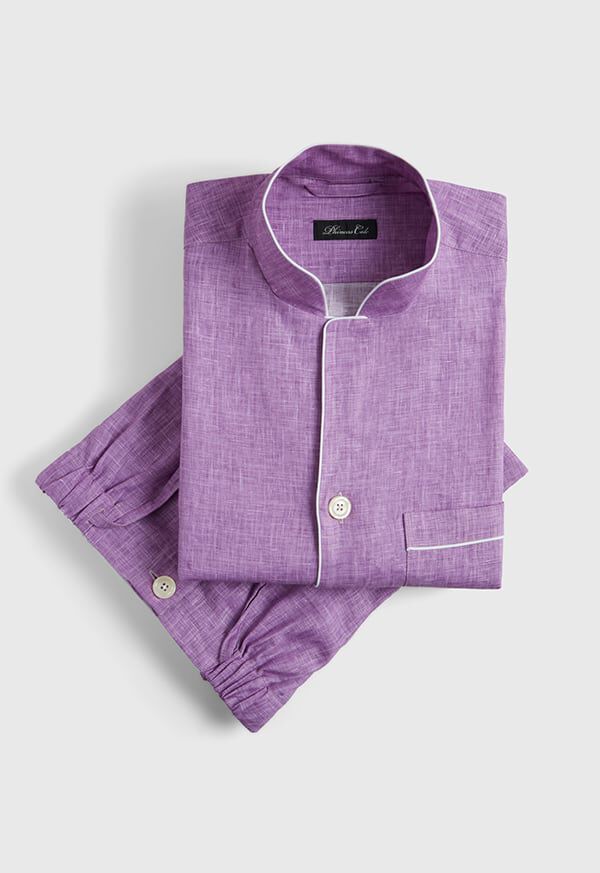 Paul Stuart Linen Stand Collar Pajama, image 1