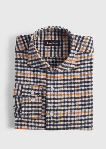Paul Stuart Flannel Small Plaid Sport Shirt