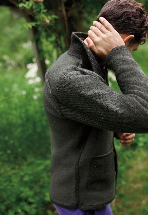 Paul Stuart Reversed Tweed Sweater Jacket, image 5