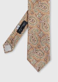 Paul Stuart Printed Linen Paisley Tie, thumbnail 1