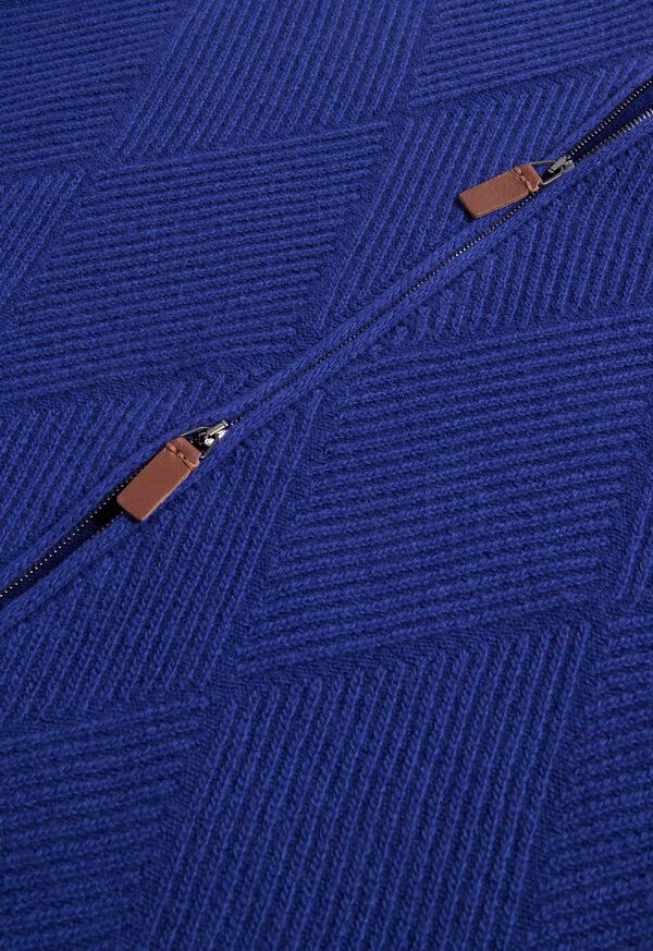Paul Stuart Wool and Cashmere Zip Jacquard Cardigan, image 3