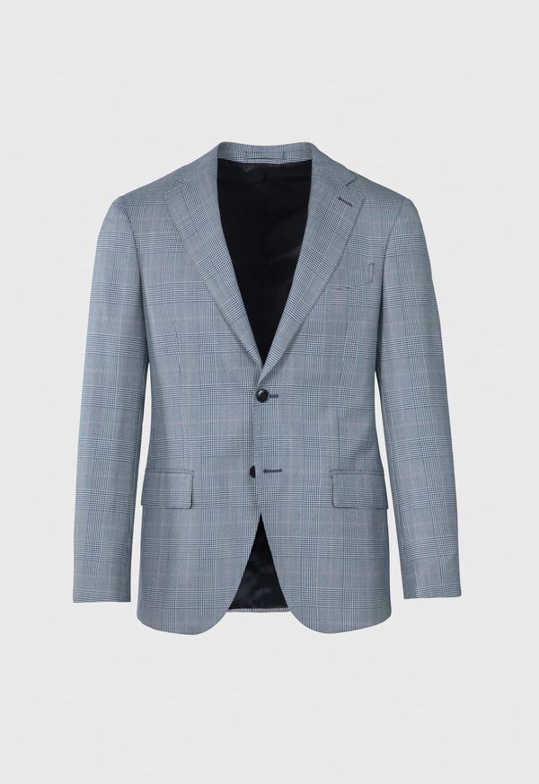 Paul Stuart Blue Cashmere/Silk Plaid Jacket, image 1