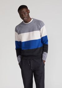 Paul Stuart Block Stripe Wool Blend Sweater, thumbnail 3