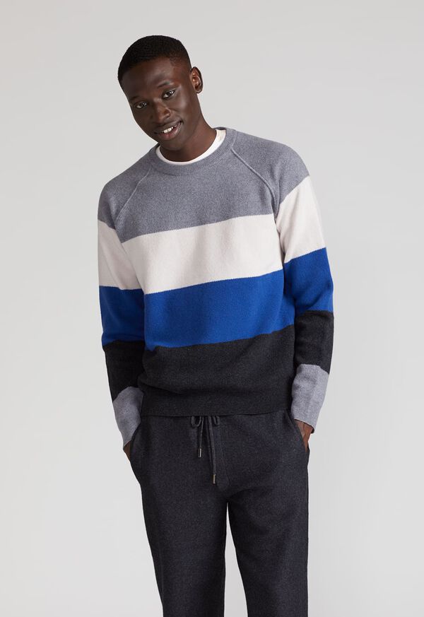 Paul Stuart Block Stripe Wool Blend Sweater, image 3