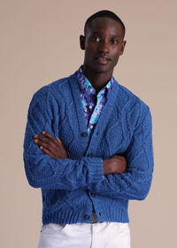 Paul Stuart Open Weave Diamond Cardigan, thumbnail 2