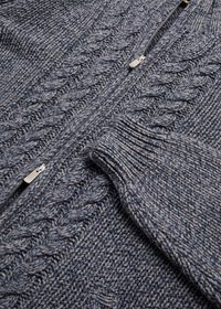 Paul Stuart Marled Full Zip Cardigan with Front Cable Detail, thumbnail 2