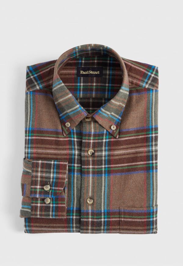Paul Stuart Exaggerated Plaid Flannel Sport Shirt, image 1