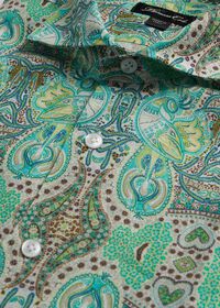 Paul Stuart Printed Paisley Linen Sport Shirt, thumbnail 2