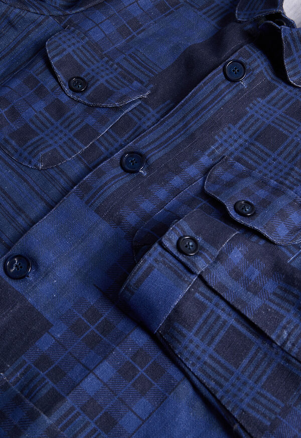 Paul Stuart Patchwork Printed Linen Shirt Jacket, image 2