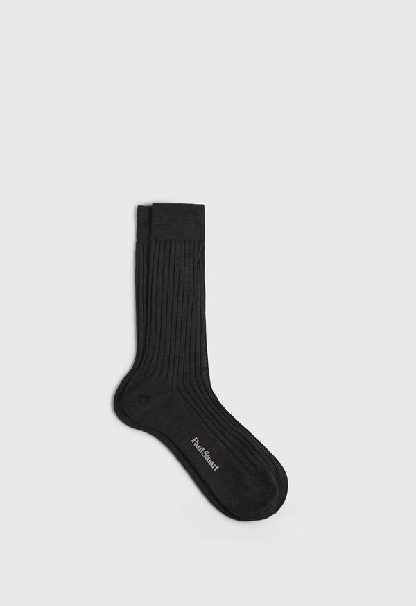 Paul Stuart Classic Merino Wool Ribbed Sock, image 1