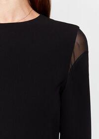 Paul Stuart Vent Dress with Mesh Peekaboo Shoulder, thumbnail 3