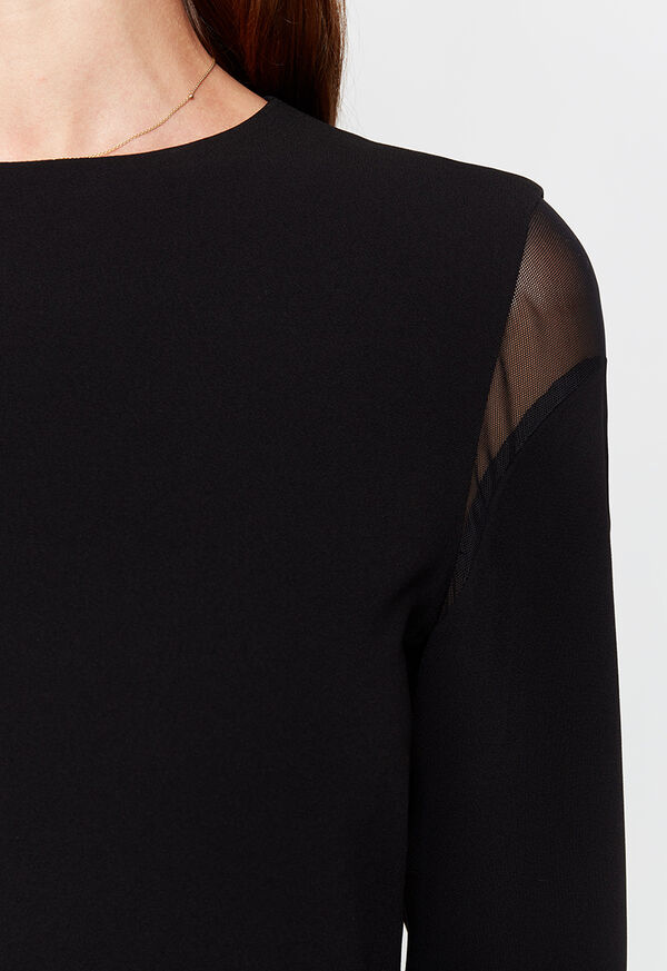 Paul Stuart Vent Dress with Mesh Peekaboo Shoulder, image 3
