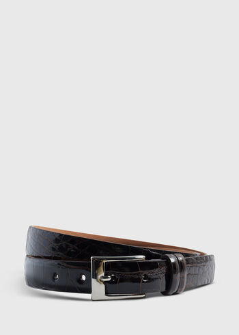 Paul Stuart Alligator Belt with Silver Buckle