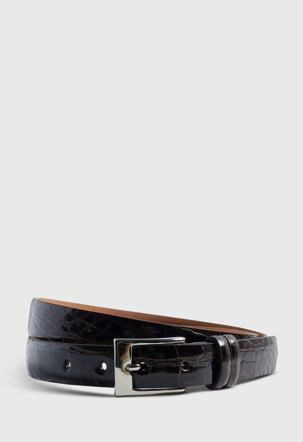 Paul Stuart Alligator Belt with Silver Buckle, image 1