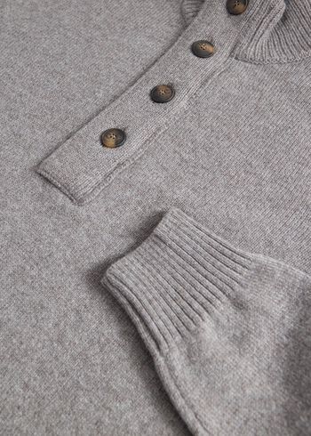 Paul Stuart Wool Button Neck Sweater