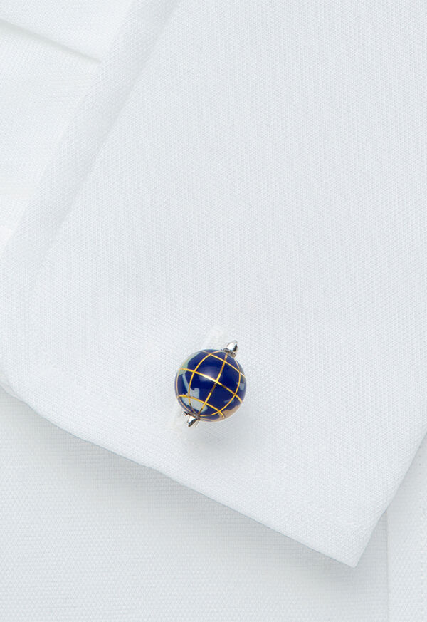 Paul Stuart Blue Lapis Spinning Globe Cuff Links, image 2